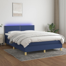 vidaXL Kék szövet rugós és LED-es ágy matraccal 140x200 cm ágy és ágykellék