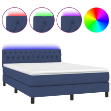 vidaXL kék szövet rugós és LED-es ágy matraccal 140x200 cm (3133403) ágy és ágykellék