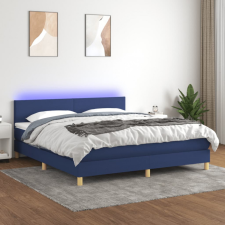 vidaXL kék szövet rugós és LED-es ágy matraccal 160x200 cm ágy és ágykellék