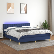 vidaXL kék szövet rugós és LED-es ágy matraccal 160x200 cm ágy és ágykellék