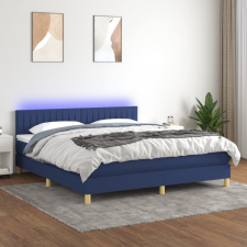 vidaXL kék szövet rugós és LED-es ágy matraccal 180 x 200 cm ágy és ágykellék
