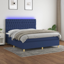 vidaXL kék szövet rugós és LED-es ágy matraccal 180 x 200 cm ágy és ágykellék