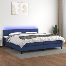 vidaXL kék szövet rugós és LED-es ágy matraccal 200 x 200 cm ágy és ágykellék