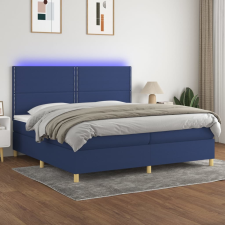 vidaXL kék szövet rugós és LED-es ágy matraccal 200 x 200 cm ágy és ágykellék