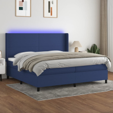 vidaXL kék szövet rugós és LED-es ágy matraccal 200 x 200 cm ágy és ágykellék