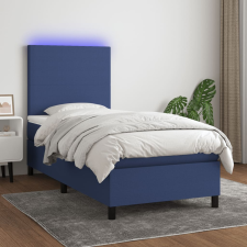 vidaXL kék szövet rugós és LED-es ágy matraccal 80 x 200 cm ágy és ágykellék
