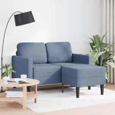 vidaXL kék vászon 2 üléses kanapé L-alakú kanapéval 125 cm bútor