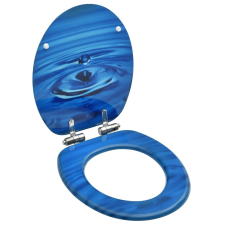 vidaXL kék vízcseppmintás MDF WC-ülőke lassan csukódó fedéllel fürdőszoba kiegészítő