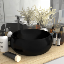 vidaXL kerek matt fekete kerámia luxus mosdókagyló 40 x 15 cm szaniter