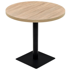 vidaXL kerek, tölgyfa színű MDF/acél bisztró asztal 80 x 75 cm bútor