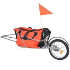 vidaXL kerékpár-utánfutó narancssárga/fekete táskával kerékpár és kerékpáros felszerelés