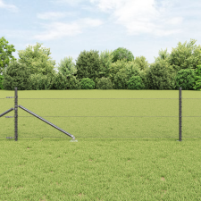 vidaXL Kerítés oszlopokkal Szürke 0,4 x 25 m PVC-bevonatos acél építőanyag