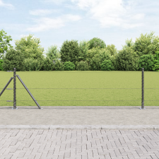 vidaXL Kerítési Készlet 2 darab Szürke Acél, Beton Standard Tartós építőanyag