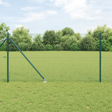 vidaXL Kerítésoszlop készlet 2 db Zöld Porbevonatos acél 10 x 1 m építőanyag