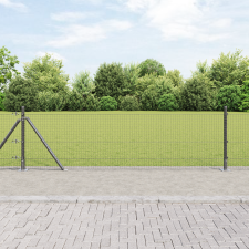 vidaXL Kerítésoszlop Szett 2 db Szürke Acél 10 x 0.5 m Tartós építőanyag