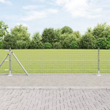 vidaXL Kerítésoszlopok Alaplemezekkel 52 db Ø32mm 50cm Galvanizált Acél kerti bútor
