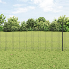 vidaXL Kerítéstartó oszlopok 88 db U-csatornás Szürke 160 cm Acél kerti bútor