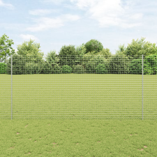 vidaXL Kerítéstartók 44 db U-csatorna Ezüst 200 cm Acél kerti bútor