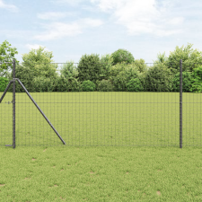 vidaXL Kerítoszlopok 12 pcs Szürke 140 cm Porszórt Acél kerti bútor