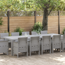 vidaXL Kert étkező szett 13 pcs Világosszürke 300 x 100 x 73 cm kerti bútor