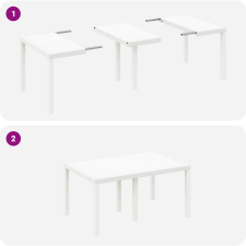 vidaXL Kert étkező szett 7 pcs Fehér Polt rattan (3378562) kerti bútor