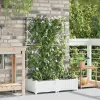  vidaXL Kerti cserép 2 pcs Fehér 80 x 40 x 126 cm Műanyag