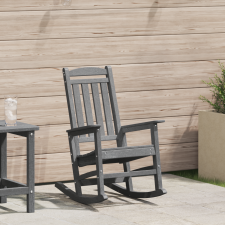 vidaXL Kerti hintaszék világosszürke 70x92x108 cm HDPE kerti bútor