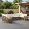  vidaXL Kerti Kanapé Szett 10 db Beige és Krémszínű polirattan