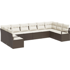 vidaXL Kerti Kanapé Szett 10 pcs Barna Poli rattan (3346558) kerti bútor