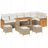 vidaXL Kerti Kanapé Szett 10 pcs bézs és krémszínű 110 x 55 x 71 cm (3363331)