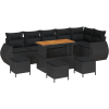 vidaXL Kerti Kanapé Szett 10 pcs Fekete polirattan (3361899)