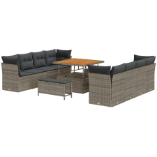vidaXL Kerti Kanapé Szett 11 pcs Szürke polirattan (3361468) kerti bútor
