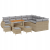 vidaXL Kerti Kanapé Szett 13 pcs Bézs polirattan (3361922)