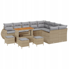 vidaXL Kerti Kanapé Szett 13 pcs Bézs polirattan (3361922) kerti bútor