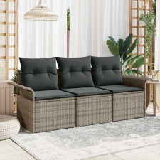 vidaXL Kerti Kanapé Szett 3 pcs Szürke 196 x 62 x 85cm polirattan kerti bútor