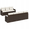 vidaXL Kerti Kanapé Szett 8 pcs Barna 55 x 55 x 37 cm Poli rattan (3345608)