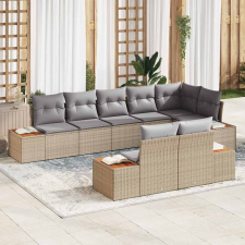 vidaXL Kerti Kanapé Szett 8 pcs Beige és Világosszürke Polyrattan kerti bútor