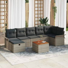 vidaXL Kerti Kanapé Szett 8 pcs Szürke polirattan kerti bútor