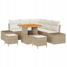 vidaXL Kerti Kanapé Szett párnával 8 pcs Bézs Poli rattan (3362781) kerti bútor