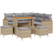 vidaXL Kerti Kanapé Szett párnával 8 pcs Bézs Poli rattan (3363047) kerti bútor