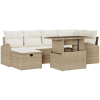 vidaXL Kerti Kanapé Szett párnával tárolóval 7 pcs Bézs Poli rattan (3361090)