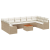 vidaXL Kerti kanapészett 11 pcs Beige, fehér Nagy Rattan, Szövet (3356174)