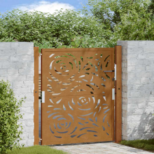 vidaXL Kerti kapu 105x105 cm Időjárásálló acél lángos Design kerti bútor