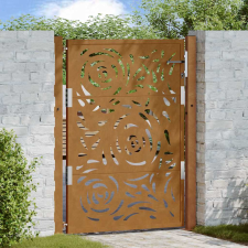 vidaXL Kerti kapu 105x130 cm Időjárásálló acél lángos Design kerti bútor
