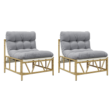 vidaXL Kerti Kényelmes Székek 2 db Párnával 60x80x71 cm Acél (42010310) kerti bútor