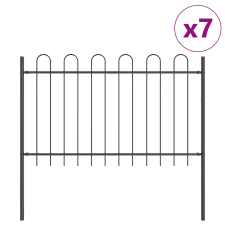 vidaXL Kerti Kerítés Hajlított Felső Szürke 11,9x0,8 m Acél (3334134) építőanyag