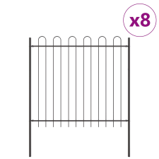 vidaXL Kerti Kerítés Íves Fennél Szürke 13,6x1,5 m Acél (3334157) építőanyag