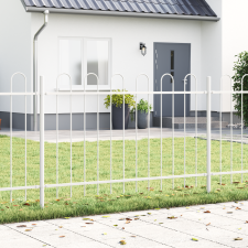 vidaXL Kerti Kerítés Ívvel Fehér 13,6x1,2 m Acél építőanyag