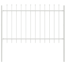 vidaXL Kerti Kerítés, Lándzsás Tetejű, Fehér, 1,7x0,8 m, Acél (42003879) építőanyag