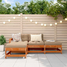 vidaXL Kerti lounge szett 4 pcs Viaszbarna Tömör Fenyőfa kerti bútor